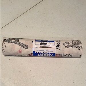 Hobby Lobby Eiffel Tower Fabric Roll - Black and Pink